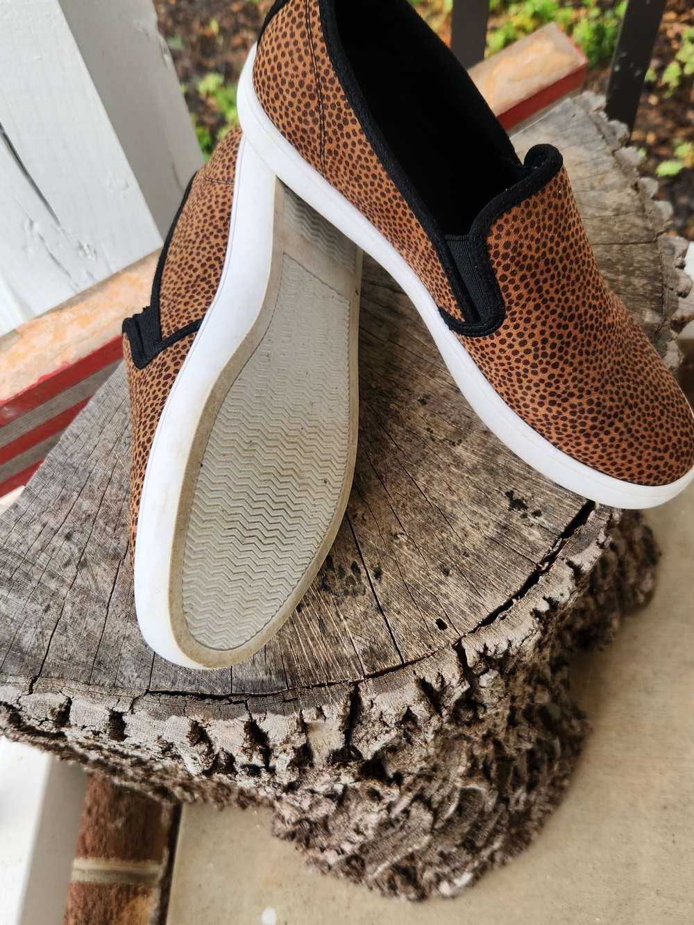 Mix No. 6 Leopard-Print Slip-On Flats in Brown and Black - Picture 3 of 6